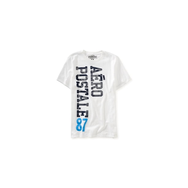 Aeropostale - Camiseta gráfica para hombre Aero 87, color blanco, pequeña Aeropostale Camiseta gráfica