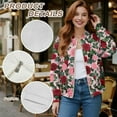 thumbnail image 6 of COEQINE Bomber Jacket for Women 2025 Lightweight Trendy Motorcycle Jackets Zip-Up Cropped Coats with Pockets, Varsity Shacket Coats Fall Winter Clothes, 3X-Large, Rose Leaf Floral, 6 of 7