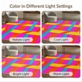 thumbnail image 7 of ODIKA 4'x6' Washable Area Rug Non-Slip, Chair-Friendly, Flatwoven Abstract Pink Checkered Grid Wavy Ribbons Swirls Orange for Home Office, Under Desk, 7 of 7