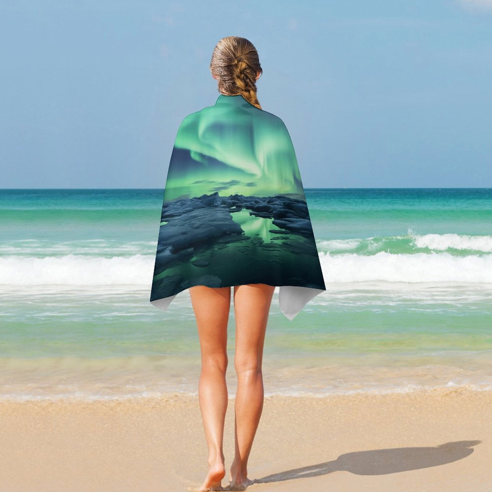 Aurora Starry Sky Beach Towel – with A Unique Design, Extra Large,XL (32”x 63”) for Kids & Adults