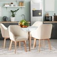 thumbnail image 6 of MOJAY Velvet Dining Chairs with Wooden Legs, Set of 2, White, 6 of 7