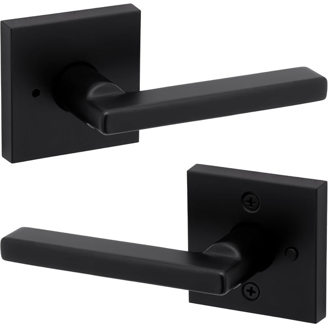 Poignée de Porte Mate Réversible Levier d'Intimité Poignées de Porte Intérieures pour Portes de Chambre et de Salle de Bain Serrure de Porte de Salle de Bain/chambre Sans Clé Déco Maison Moderne