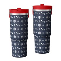 Christmas 30oz Handheld Travel Tumbler with Handle – Double Wall Stainless Steel Insulated Cup, Flip Straw Lid, Leak-Proof & BPA-Free for Hot and Cold Drinks – Durable Coffee & Juice Mug Black