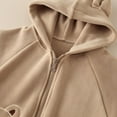 thumbnail image 5 of breaise Toddler Winter Coat Fleece Zip up Hooded Bear Ears Warm Fuzzy Baby Kids Jacket Outerwear Sweater Khaki 3-4Years, 5 of 9