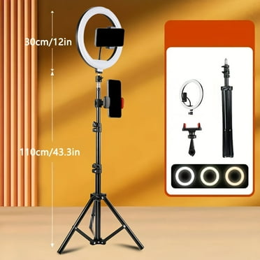 ZOMEI 12" Dimmable Selfie Ring Light with 110cm Tripod & Phone Holder for Video/Photo/Makeup