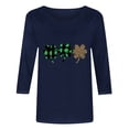 thumbnail image 2 of TaTaai St. Patrick's Day Casual Fashion Print Blouses For Women 3/4 Sleeve Round Neck Loose Fit Stretchy Breathable Spring Winter Daily Tops Gift, 2 of 4