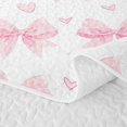 thumbnail image 5 of Manfei Pink Princess Bowknot Twin Quilt Set,Pink Cute Loves Pattern Twin Coverlet Set,3pcs,1 Bedspread and 1 Pillowcase, 5 of 7