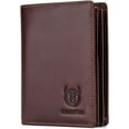 thumbnail image 1 of BULLCAPTAIN Cartera de Cuero Genuino con Bloqueo RFID de Gran Capacidad Negro QB-027, 1 of 12