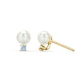 thumbnail image 1 of Freshwater Pearl with Birthstone Stud Earrings, 1 of 2