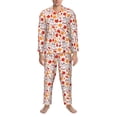 thumbnail image 3 of Lsque Hello Autumn Maple Leaf Pattern Long Sleeve Pajama Set for Men - Soft 2-Piece Sleepwear and Loungewear Set with Pockets, Comfy Nightwear-Large, 3 of 7