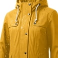 thumbnail image 5 of Jinhomg Women's Waterproof Rain Jacket Snap Zip Front Raincoat Hooded Windbreaker Quick Dry Warm Fall Jackets Outerwear for Travel Daily Commute Yellow,S, 5 of 6