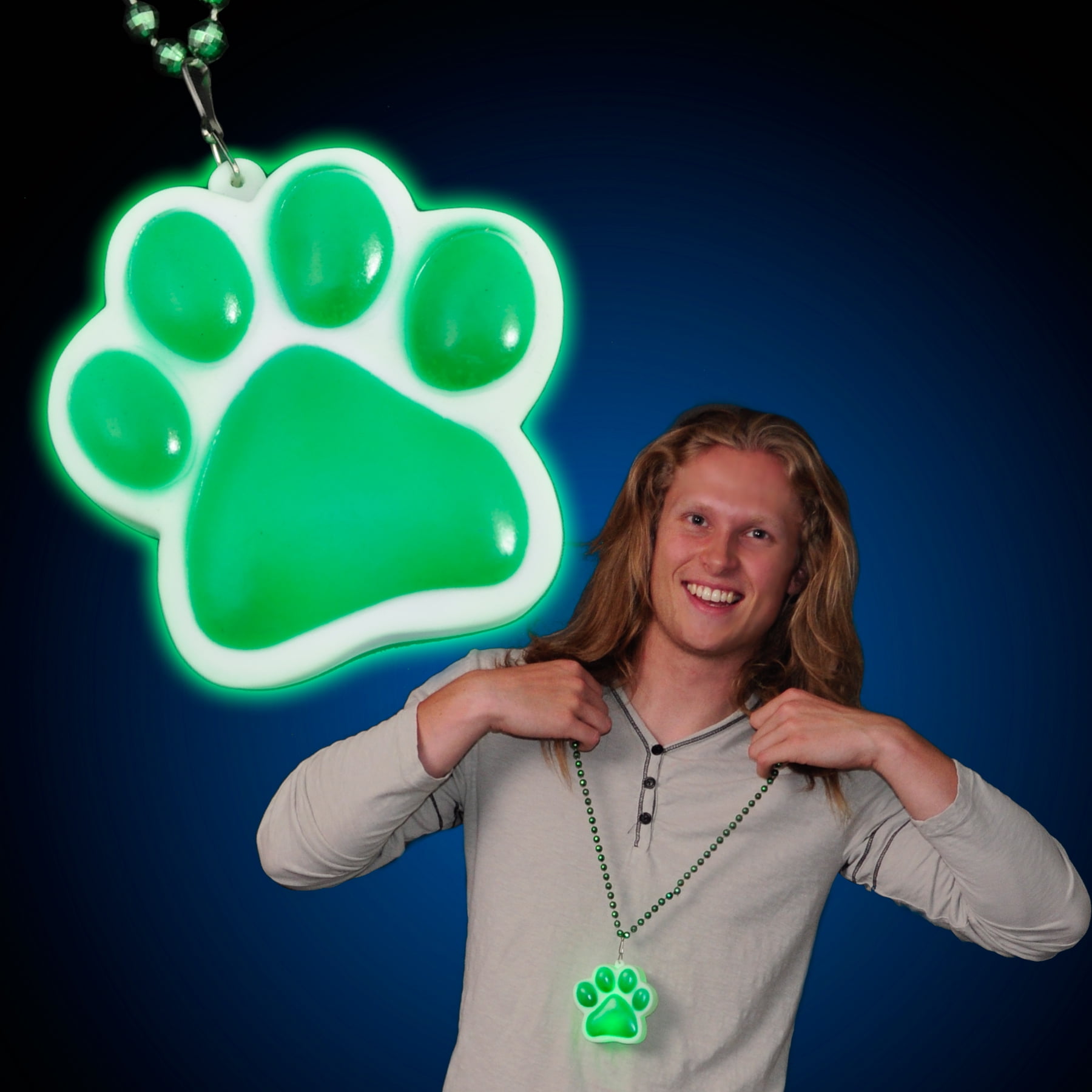 FlashingBlinkyLights Light Up Paw Print Charm Necklace