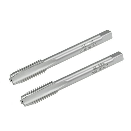 

Machine Tap 3/8-16 UNC Thread Pitch 2B Class 3 Flutes High Speed Steel 2pc