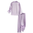 thumbnail image 2 of WIBACKER 3-14T Pajamas Set for Kid Baby Boy Girl Long Sleeve Button Down Silk Sleepwear Loungewear Set Gifts, 2 of 11