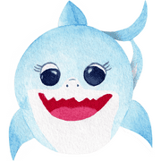 SP12474 Blue Baby Shark Painted Cartoon Cardboard Cutout Standee Standup