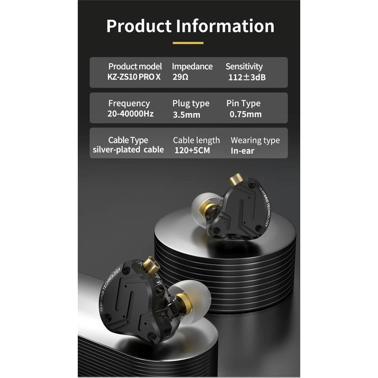 KZ ZS10 PRO X HIFI Bass Metal Hybrid In-ear Earphone, Stereo KZ ZS10 PRO X HIFI Bass Metal Hybrid In-ear Earphone, Stereo