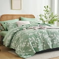 thumbnail image 2 of Davulos Green Bedding Comforter Set,7 Piece Queen Bed in Bag Floral Botanical Complete Comforter Set for All Season with Comforter, Sheets, Pillowcases & Shams, 2 of 7