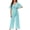 Light Green, variant on Summer Women Wide Leg Jumpsuit Short Sleeved Front Fastening Long Length One Piece Pants
