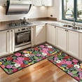 thumbnail image 3 of Kitchen Rugs Sets Of 2,Pioneer Flower Floral Print Pattern Anti Fatigue Kitchen Mat Rugs Non Slip Washable,Decorative Kitchen Floor Mats for Kitchen,Sink,Laundry,17"x47"+17"x47", 3 of 5