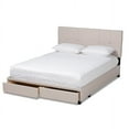 thumbnail image 3 of Baxton Studio Netti Beige Fabric Upholstered 2-Drawer King Size Platform Storage Bed, 3 of 7