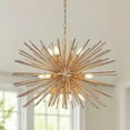 thumbnail image 4 of Modern 29" Golden Sputnik Chandelier Vintage 12-Lights Luxury Starburst Chandelier Light Fixture Mid-Century Hanging Light with Adjustable Chain for Dining Room, Kitchen, Bedroom, Living Room, E12, 4 of 10