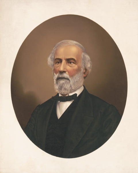 Print: Robert E. Lee, Head-And-Shoulders Portrait, in Oval, circa 1865 - Walmart.com