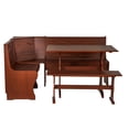 thumbnail image 3 of Linon Chelsea 3 Pce Corner Nook Set with Storage in Solid Walnut Wood, 3 of 12