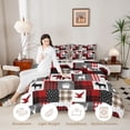 thumbnail image 3 of Erosebridal Boys Jungle Animal Bears Deers Mallard Duck Full Size Comforter Sets 3 Pieces,Geometric Plaid Bedding Sets For Teens,Black Red,Black Reversible, 3 of 6