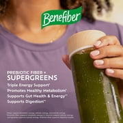 Benefiber Prebiotic Glp-1 Friendly Fiber + Supergreens Dietary Supplement Powder, Watermelon Lemonade Flavor, 8.8 oz (250g), 25 Day Supply
