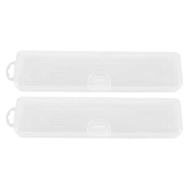 2pcs Cepille del cepillo de maquillaje de viaje con tapa Cepillo de maquillaje portátil Caja de almacenamiento de cejas Organizador de lápiz de lápiz Case de cepillo de maquillaje para viajar