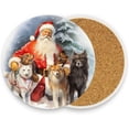 thumbnail image 2 of Watercolor Santa Claus Coasters Absorbent Moisture Non-Slip Drink Coaster Ceramic Stone with Cork Base Desktop Protection Prevent Furniture Damage 4PCS Home Decor, 2 of 6