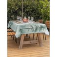 thumbnail image 3 of Outdoor Tablecloth with Umbrella Hole for Patio/Picnic/Party/Camping, Watercolor Green Forest Waterproof Table Cloth Rectangle Table Cover Washable, Misty Cloud Trees Art (60"x 120"), 3 of 8