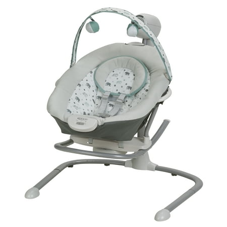Graco Duet Sway Baby Swing with Portable Rocker, Nepal/Gray with Blue