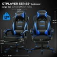thumbnail image 2 of LUCKRACING Gaming Chair with Footrest, Big and Tall Game Chair 350lb Racing Style Computer Chair, Ergonomic Executive Office Chair High Back with Lumbar Support and Recliner, Blue, 2 of 8