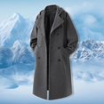 thumbnail image 2 of Fgnfyis Trench Coat Men Long Overcoat Classic British Style Autumn Winter Warm Anorak Outerwear Wool Blend for Gentlemen Mens Jackets Dark Gray XXXL, 2 of 4