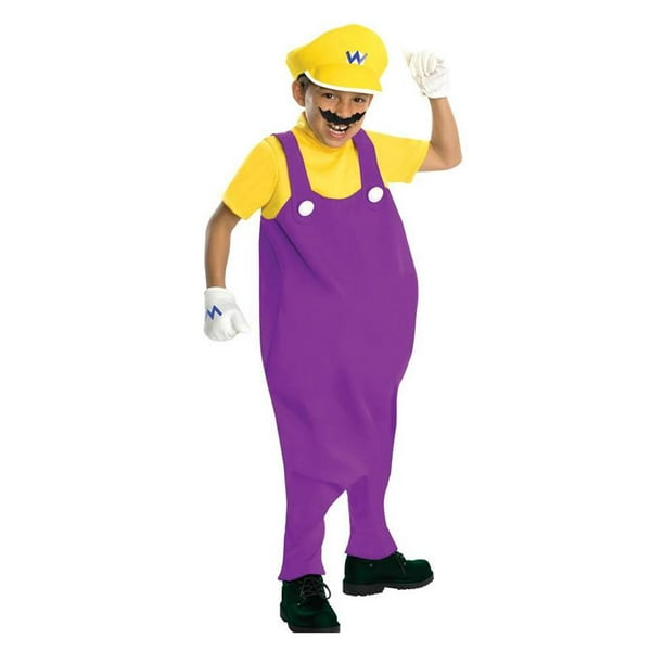 brud kontroversiel Forvirre Super Mario Bros. Wario Deluxe Boy's Halloween Fancy-Dress Costume for  Child, S - Walmart.com