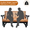 thumbnail image 6 of YTGLEN 2 Person Outdoor Glider Bench, Wooden Outdoor Furniture with Cup Holders for Backyard, Garden, Porch, Dark Grey and Brown, 6 of 8