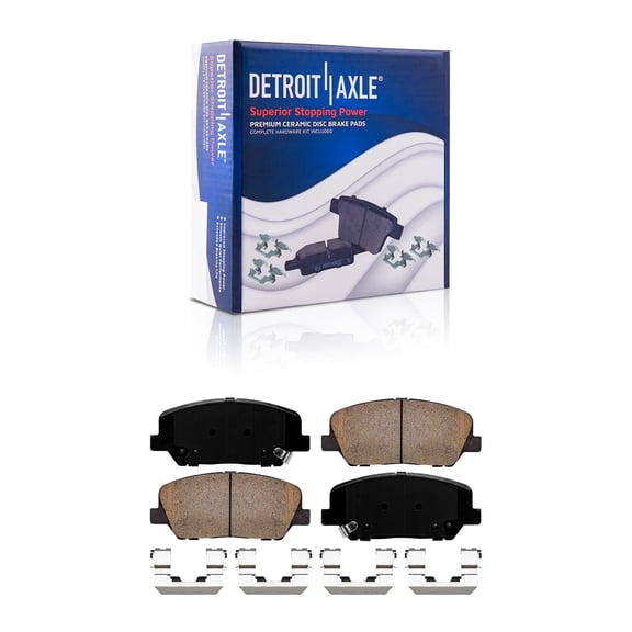 Detroit Axle - Front Brake Pads for 2010-2016 Hyundai Genesis Coupe, 2011-2015 Kia Optima, Ceramic Brake Pads 2012 2013 2014 Replacement