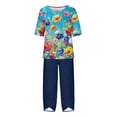 thumbnail image 4 of 2 Piece Sets Two Piece Pants Set for Women Dressy Women's Casual Round Neck Short Sleeve Top And Pants Digital Printing Two-piece Set My Items, 4 of 5