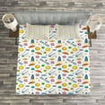 thumbnail image 3 of Ambesonne Spaceship Quilted Bedspread Set 3 Pcs, Cartoon Shooting Star, Queen Size, Multicolor, 3 of 3