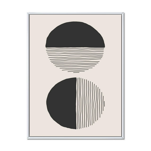 Designart Lignes géométriques minimales et cercle IV ART MURAL À CADRE FLOTTÉ
