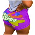thumbnail image 2 of Gibobby Shorts Yoga Homewear Sexy Letters Shorts Sport Print Mujer Entrenamiento Clubwear Pantalones(Morado, S), 2 of 5