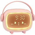 thumbnail image 1 of Reloj despertador digital para niños y niñas, lindo reloj despertador 6 volumen de música ajustable 3 brillo de pantalla temporizador luz nocturna cuenta regresiva posponer control de voz Re, 1 of 5