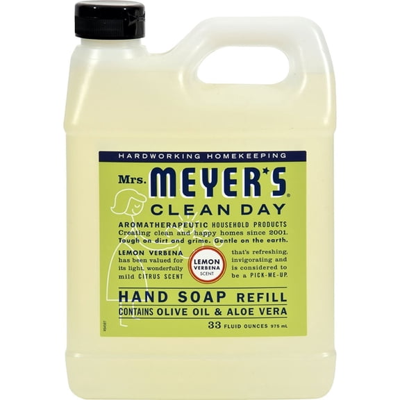 Mrs. Meyers Liquid Hand Soap Refill Lemon Verbena 33 Ounces Pack of 2