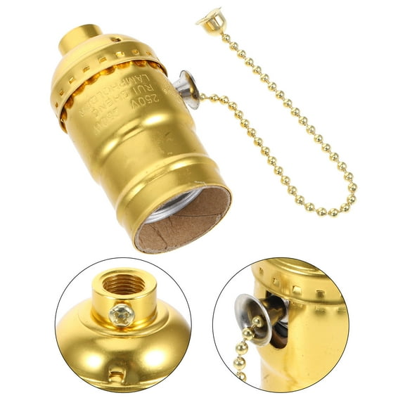 WEAVILUX Lamp Socket Replacement Aluminium Golden 1Pack for Office DIY Lighting Projects