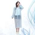 thumbnail image 2 of Chubasquero transparente de punto de onda para adultos, impermeable, con capucha, poncho, impermeable, unisex, portátil, transparente, para lluvia, para adultos, hombres, mujeres (azul), 2 of 5
