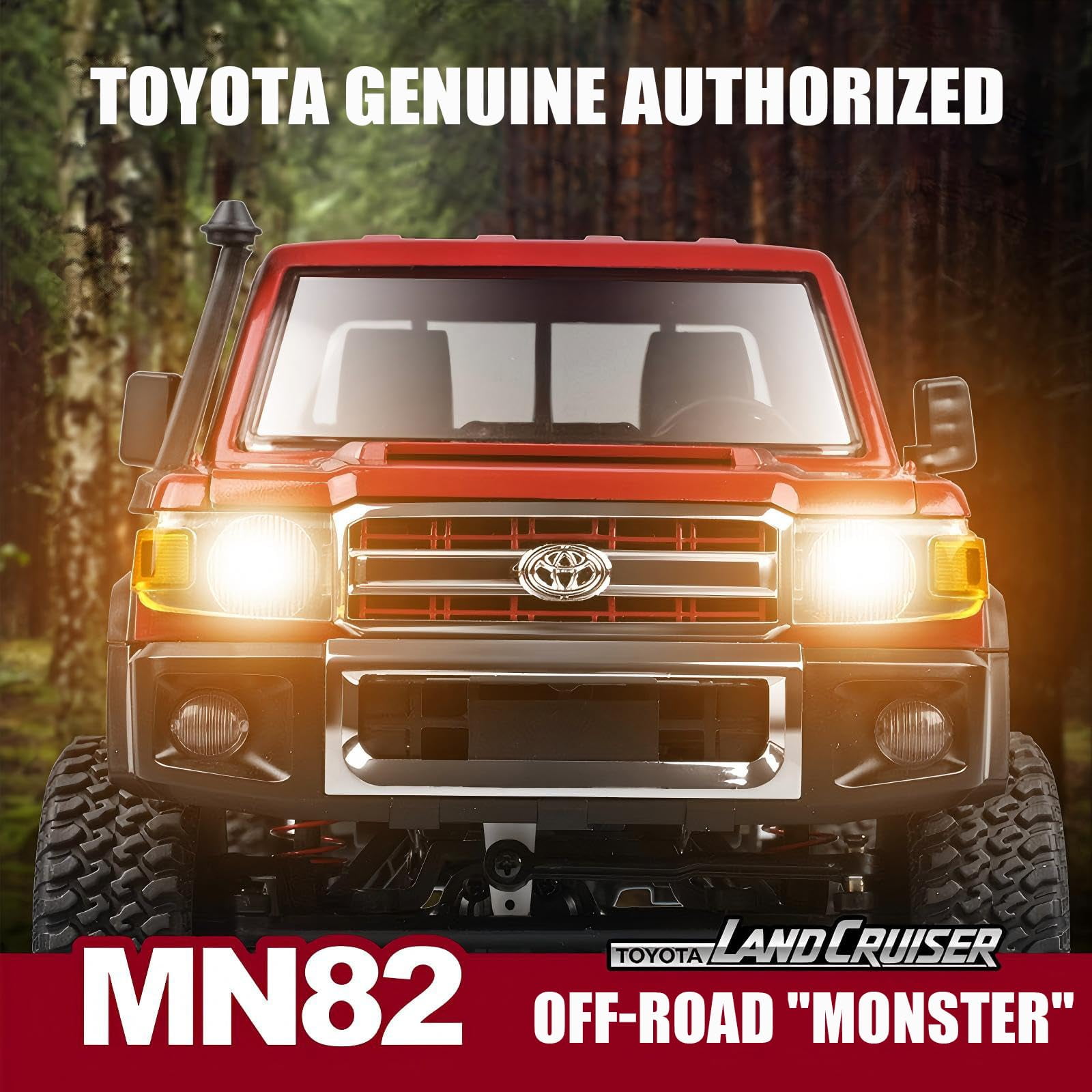 MN-82 1/12 Scale RC Rock Crawler Truck, 4x4 Off-Road Remote Control Car with 2.4GHz Remote & Dual 500mAh Batteries - Ideal Gift for Birthday/Christmas/Halloween (Ages 8+)