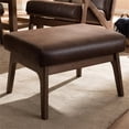 thumbnail image 2 of Baxton Studio Bianca Ottoman en Faux Cuir Brun et Noyer Brun, 2 of 6