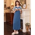 thumbnail image 2 of Oudiya Women's Nightgown Short Sleeve Loungewear Sleepwear Full Length Sleep Shirt with Pockets, M-4XL, 2 of 5