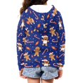 thumbnail image 3 of FUIALDOLG Zip Up Hoodie for Girls Kids Cartoon Gingerbread Man Print Oversized Long Sleeve Sweatshirt Jacket with Pockets Winter Warm Clother 14-16 Years, 3 of 6